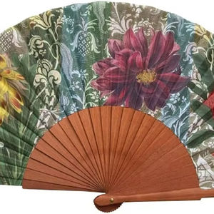 Éventail pliant en fer forgé et bois, en tissu, artisanat populaire, décoration d'intérieur, cadeau d'affaires, souvenir, style fête, modèle décoratif pour les amoureux - Product Image 1