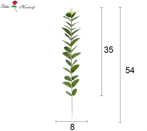 QSLH-S0341ประดิษฐ์สีเขียวไหมสัมผัสจริงใบสีเขียวยูคาลิปตัสเดี่ยวสำหรับตกแต่ง - Product Image 2