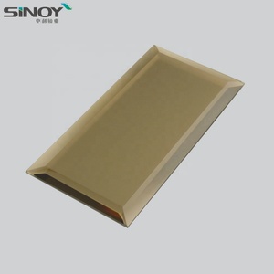 <b>Small</b> Cut Size Custom Modern square Shape Beveled Edge Bronze <b>Mirror</b> Tile Pieces for Wall - Product Image 4