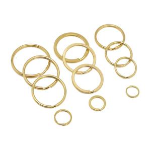 स्टॉक पीतल की कुंजी रिंग फ्लैट सर्कल शुद्ध तांबे की कार कीचेन डिय हस्तनिर्मित चमड़े के सामान हार्डवेयर उपकरण - Product Image 1