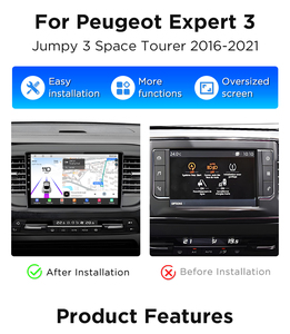 Autoradio GPS <span class=keywords><strong>Android</strong></span> Junsun avec Puce Qualcomm pour Peugeot Expert 3, Jumpy 3, SpaceTourer 2016-2021 avec Apple CarPlay et Stéréo Caméra 360 - Product Image 2