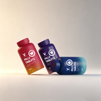 100 cc 500 cc HDPE PET beyaz siyah temizle renkli ilaç ilaç Tablet kapsül vitamini kapları plastik hap şişeleri