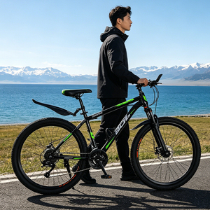 Vélo de montagne <span class=keywords><strong>adulte</strong></span> de haute qualité avec cadre en alliage d'aluminium de 24 pouces, vitesse élevée, fourche en acier, frein à disque, confortable - Product Image 6