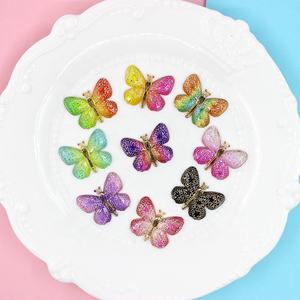 New Resin Stamping Color butterfly Accessories DIY Earrings <b>Drop</b> Glue Mobile Phone case Patch Material - Product Image 3