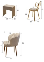 Coiffeuse blanche avec miroir et éclairage, ensemble table de maquillage et tabouret rembourré