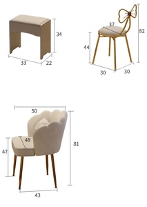<strong>Mirror</strong> and Light White <strong>Vanity</strong> Desk Dressing <strong>Table</strong> <strong>Vanity</strong> <strong>Table</strong> and Cushioned Stool Set, Makeup <strong>Vanity</strong> Desk <strong>with</strong> - Product Image 6