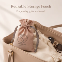 Pochette d'emballage pour bijoux en coton 100% écologique, logo personnalisé, sac en toile de coton biologique recyclable, sac à cordon en lin, sac anti-poussière