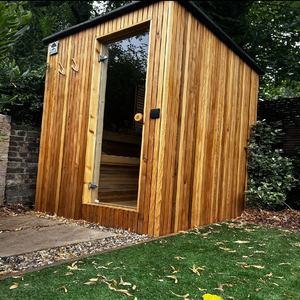 Sala de sauna cuadrada al aire libre para 2 personas con diseño de cabina de vapor seco y bosque - Product Image 5