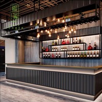 Comptoir de bar à vin lumineux à LED pour hôtel moderne, restaurant, boîte de nuit, pub, bar, design de mobilier, comptoir de caisse pour spiritueux