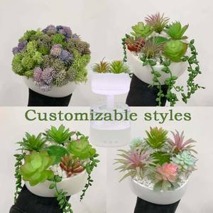 Humidificador Difusor de Aceites Esenciales con Luz Nocturna de Plantas <span class=keywords><strong>Artificiales</strong></span> con Efecto de Lluvia y Aromaterapia, Humidificador de Nube de 7 Colores para Dormitorio y Hogar - Product Image 2