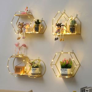 New Punch-free Wall Iron Decorative Flower Stand Flower Pot Decoration Storage Rack Suitable for Bedroom Living Room <b>Shelf</b> - Product Image 4