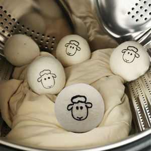 Lingettes en laine réutilisables faites à la main, écologiques, pour adoucissant textile, alternative au conditionneur, réducteur de plis pour machine à laver, nettoyage - Product Image 5