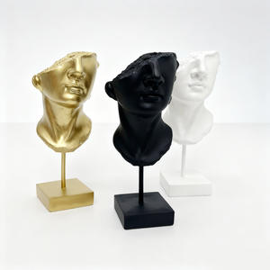 Sculpture en résine de visage brisé artistique, imitation plâtre, 3 couleurs, figure grecque/tête de David, cadeau d'affaires, ornement de bureau, artisanat - Product Image 4