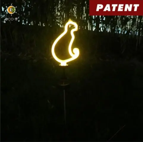 Diseño innovador al aire libre Led Metal jardín gato en forma de luces