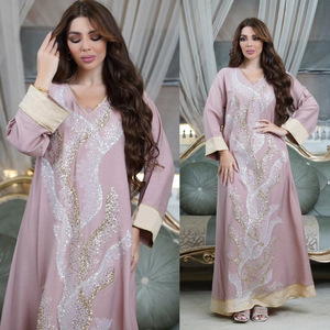 <span class=keywords><strong>Kimono</strong></span> Femme <span class=keywords><strong>Cardigan</strong></span> Ouvert sur le Devant Robe Maxi Abaya Sequin Robe Musulmane Kaftan Arabe Sans Echarpe Robe Banquet Party - Product Image 5