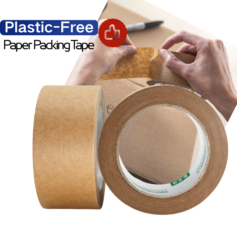 Self-Adhesive Kraft Paper Tape High Initial Tack Quick Sealing Biodegradable Self-Adhesive Kraft Paper for Shipping Box