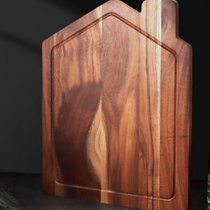 Tabla de cortar rectangular de madera maciza con asa para bloques de corte de cocina - Product Image 4