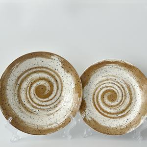 2026 nuevos platos de cerámica con patrón artístico-Beige blanco con motas negras vajilla de comedor para servir comida en el hogar y uso decorativo - Product Image 6