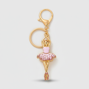 Porte-clés personnalisé dessin animé mignon kawaii porte-clés sac breloques danse bling paillettes émail anime pendentifs métal ballet danse fille porte-clés - Product Image 3
