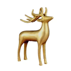 装饰工艺品铜鹿雕像金属鹿/大象/牛/雕像在纯黄铜雕像