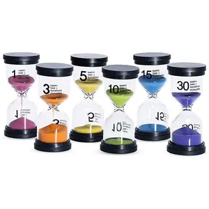 रेत टाइमर 6 रंग Hourglass 1/3/5/10/15/30 मिनट Sandglass टाइमर के लिए रेत घड़ी बच्चों के खेल कक्षा रसोई घर कार्यालय दिसम्बर