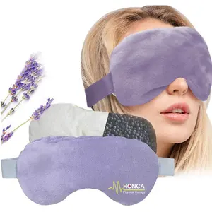 Aromatherapy Microwave Satin Silk Lavender Flaxseeds Eye Pillow for Yoga, Sleeping, Eye Strain Relief