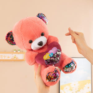 Ours en peluche en forme <span class=keywords><strong>de</strong></span> cœur personnalisé avec rembourrage en coton PP, hauteur <span class=keywords><strong>de</strong></span> 32 cm, <span class=keywords><strong>pour</strong></span> les couples, la Saint-Valentin, <span class=keywords><strong>cadeau</strong></span> <span class=keywords><strong>de</strong></span> fête des filles - Product Image 3