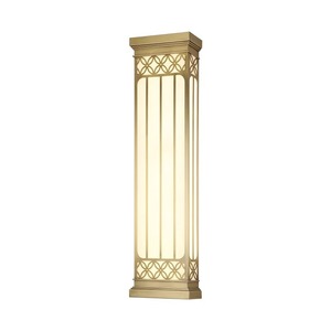 Lámpara de Pared Impermeable de Cobre Estilo Chino, Luz LED para Exteriores, Villa, Patio, Pilar, 4000K, Luz Neutra, MB361 - Product Image 5