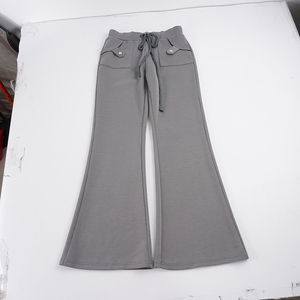 Women's Gray Sweatpants Wide Leg Lounge Pockets Elastic Mid Casual Loose Breathable Eco-Friendly Sports Bottoms <b>Summer</b> Hot Sale - Product Image 6