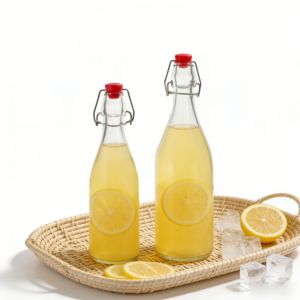 ขวดแก้วขนาด 1 ลิตร พร้อมฝาเปิดปิดแบบพลิก ขวดเครื่องดื่มขนาด 25 ออนซ์ 750 มล. พร้อมจุกแบบโยก สำหรับครัวทำคอมบูชา ขายส่ง - Product Image 1