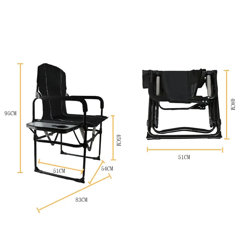 Silla plegable de director resistente fácil plegable de alta calidad personalizada con mesa auxiliar