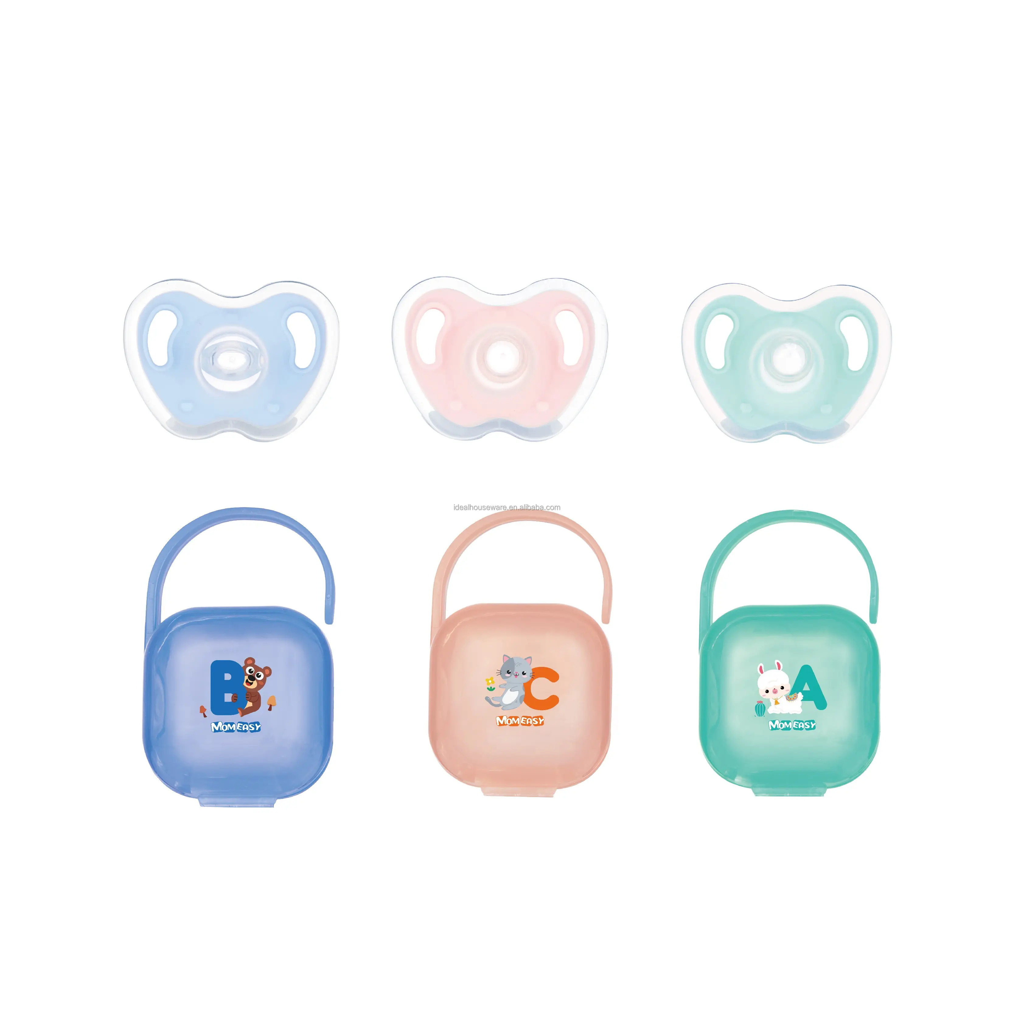 2PCS Sucette en silicone pour bébé avec boîte de rangement mignonne belle vente chaude