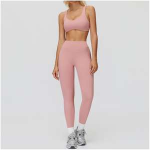 Ensemble de yoga personnalisé avec logo sublimé, vêtements pour femmes, vente chaude, invisible, séchage rapide, marque privée, fitness - Product Image 6