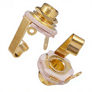 Prise <span class=keywords><strong>jack</strong></span> mono 1/4 pouce (6,35 mm) en laiton pour guitare et basse, prise d'entrée/sortie Switchcraft pour instruments à cordes, pont métallique - Product Image 2