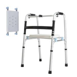 Déambulateur pliable en alliage d'aluminium avec coussin de siège pour personnes âgées, aide à la mobilité - Product Image 2