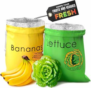 Wholesale Polyester Keep Fresh Storage <b>Bag</b> Custom Reusable <b>Drawstring</b> Fruit Insulated <b>Bag</b> with Aluminum Foil - Product Image 1