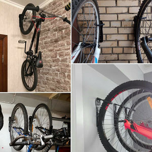 Support mural pour vélo gain de place, support de vélo en acier, support de stationnement vertical stable avec revêtement TPE pour le stationnement en garage intérieur - Product Image 6