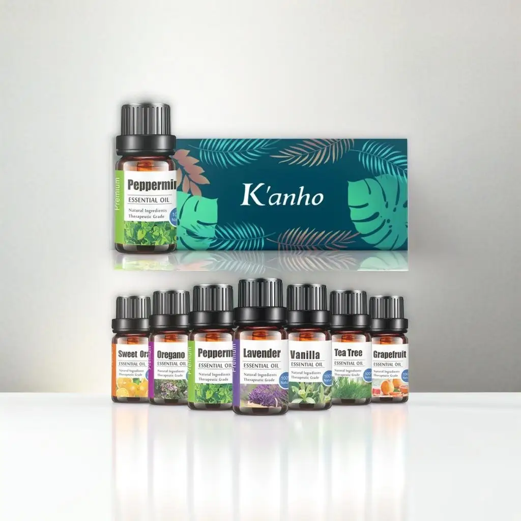 Kanho reine Pflanze Sandelholz Jasmin Rose Eukalyptus Pfefferminze Kaufen Sie ätherisches Öl Verwendung für Diffusor Luftbe feuchter