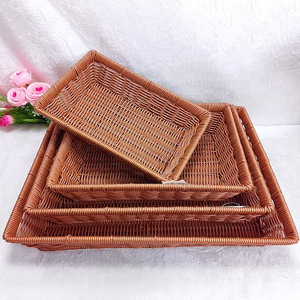 <b>Woven</b> <b>Baskets</b> Rectangle Food Container Storage Living Room Household Use - Product Image 2