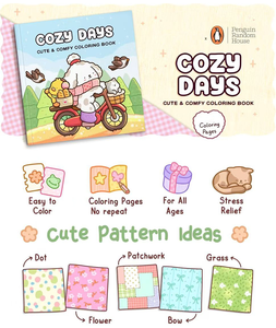 Livre de coloriage Cozy Vibes, 40 pages, coloriage audacieux et facile pour adultes, adolescents et enfants - Produit en papier, livres de coloriage pour enfants et adultes - Product Image 4