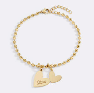 สร้อยคอแฟชั่นสแตนเลสสตีลรูปหัวใจสลักชื่อ ชุบทอง 18k PVD <span class=keywords><strong>พร้อม</strong></span>จี้รูปทรงเรขาคณิตสลักชื่อ โลโก้ หรือข้อความ - Product Image 4