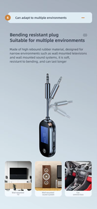 C83 <span class=keywords><strong>Bluetooth</strong></span>-Compatible 5.3 Émetteur Récepteur 3.5mm AUX Avion Audio <span class=keywords><strong>Adaptateur</strong></span> Sans Fil avec Micro pour TV - Product Image 5