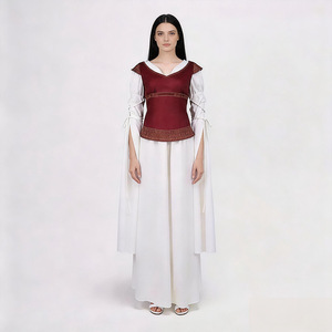 Disfraz de Reina Io Winston para mujer, traje de Cosplay para adultos, vestido de Halloween del Señor de los Anillos, Top blanco y rojo - Product Image 1
