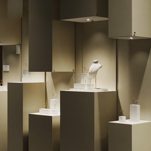 Expositor de joyería de alta gama personalizado, soporte para pendientes, collares y colgantes, expositor de mostrador para joyería. - Product Image 2