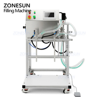 Machine de remplissage de fûts de liquides semi-automatique à double tête à grande vitesse et à haut débit ZONESUN ZS-TSM07 avec pompe magnétique servo