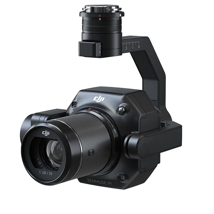 Le nouveau capteur d'image full frame DJI Zenuse P1 et le PTZ à trois axes prennent en charge plusieurs types de lentilles à mise au point fixe pour M300RTK