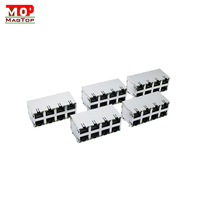 Conector RJ45 Vertical con Transformador Magnético Integrado, Conector Modular 8P8C para Montaje en PCB