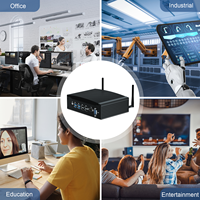 Mini PC sin ventilador Intel Core i5-8350u con características industriales, puertos de entrada/salida variados, montaje VESA, sistema operativo Win10, Win11, Linux