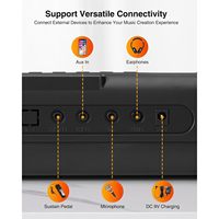 Piano Digital LEKATO 61-Tombol untuk Pemula Keyboard Portabel dengan Stand X Mode Pengajaran Tombol Berlampu Layar LED
