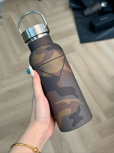 Large Capacity Insulated Stainless Steel Camouflage <b>Kettle</b> Warm and Cold Water Handheld Embossed Cup for <b>Camping</b> and Gifts - Product Image 4
